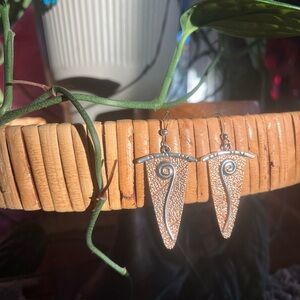 Artisan Copper + Silver Swirl Handmade metal Earrings